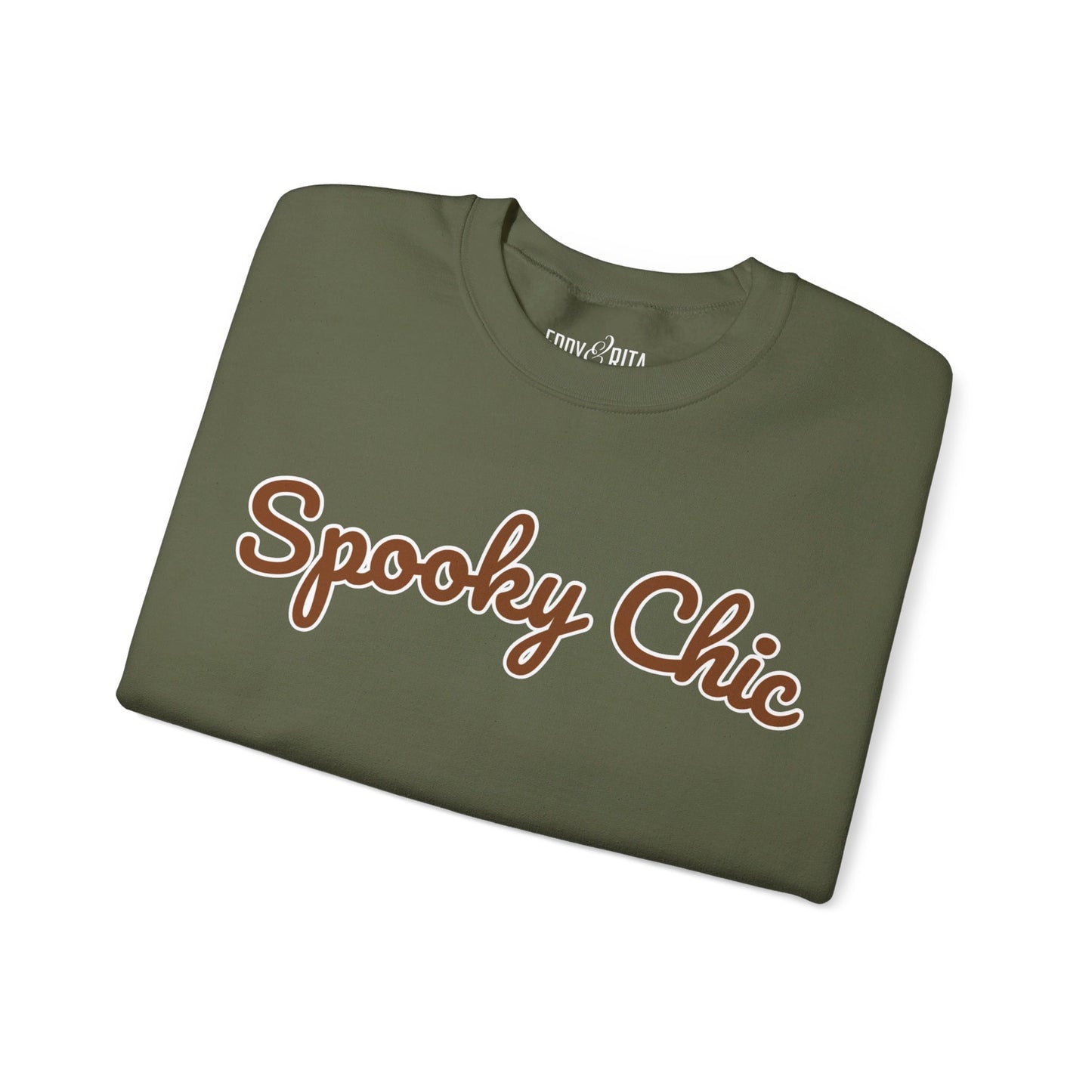 Women's Heavy Blend Sweatshirt – "Spooky Chic" Trendy Halloween Graphic Sweatshirt