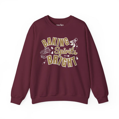 Women's Heavy Sweatshirt – "Baking Spirits Bright" Christmas Baking Graphic Sweatshirt