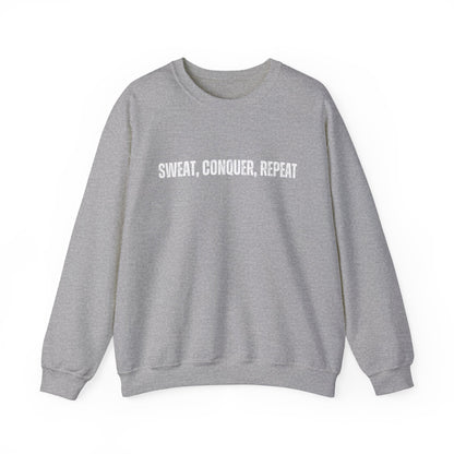 Sweat, Conquer, Repeat Men's Sweatshirt: Motivational Comfort for Endless Success - Eddy and Rita