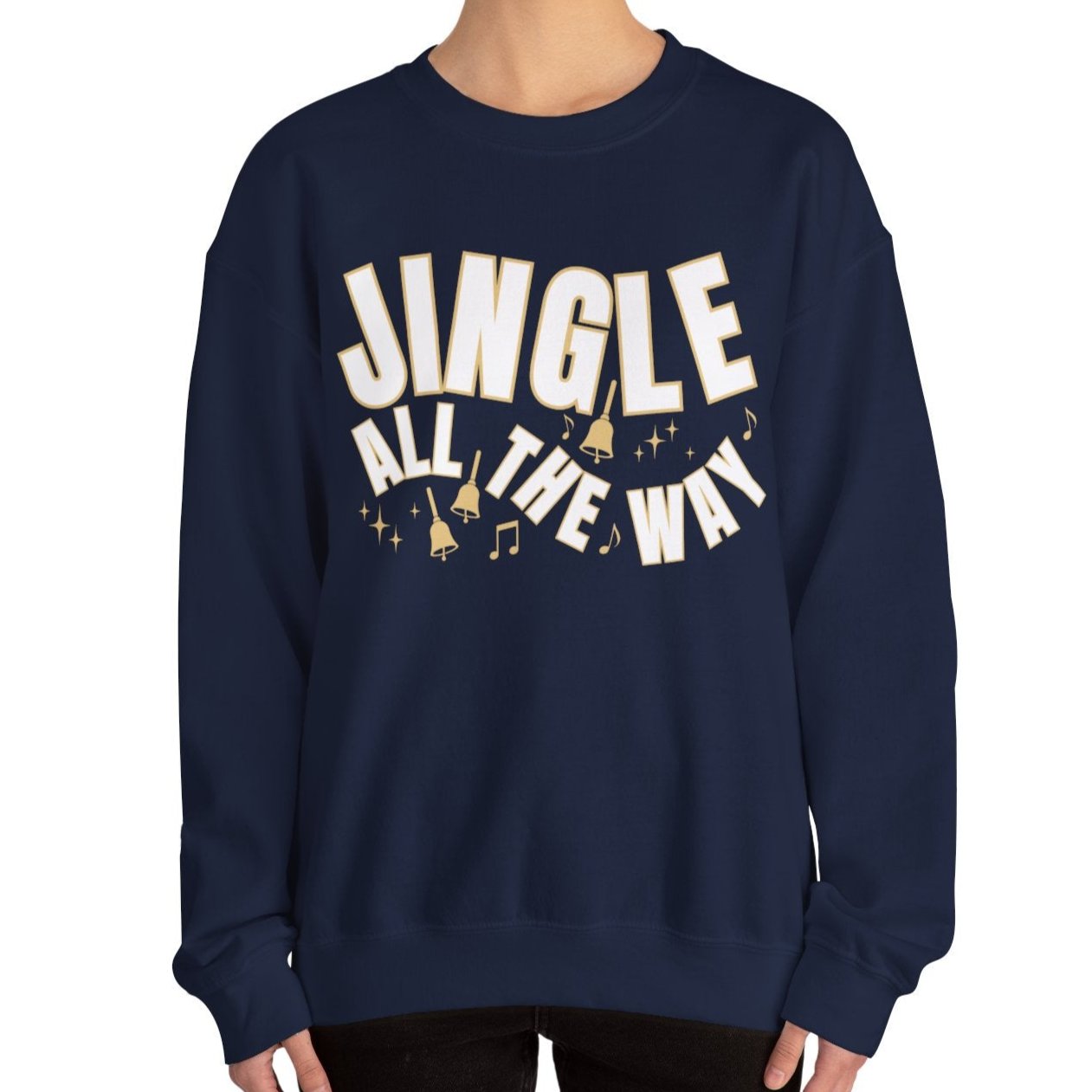 Women's Heavy Sweatshirt – "Jingle All The Way" Festive Christmas Graphic Sweatshirt