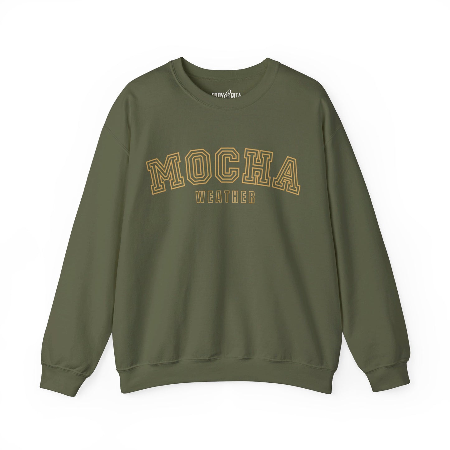 Women's Heavy Blend Sweatshirt – "Mocha Weather" Cozy Graphic Sweatshirt