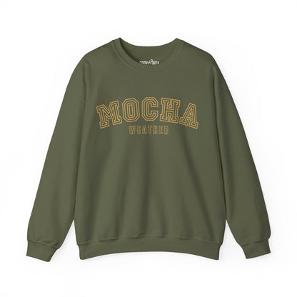 Women's Heavy Blend Sweatshirt – "Mocha Weather" Cozy Graphic Sweatshirt