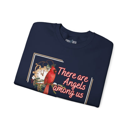 Cardinal Spirit: 'There Are Angels Among Us' Women's Sweatshirt - Eddy and Rita