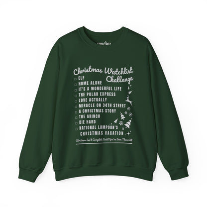 Women’s Heavy Sweatshirt – “Christmas Watchlist Challenge” | Cozy and Festive Holiday Apparel