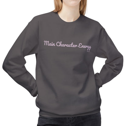 Eddy and Rita Women's Midweight Crewneck Sweatshirt - "Main Character Energy" Inspirational Graphic Pullover