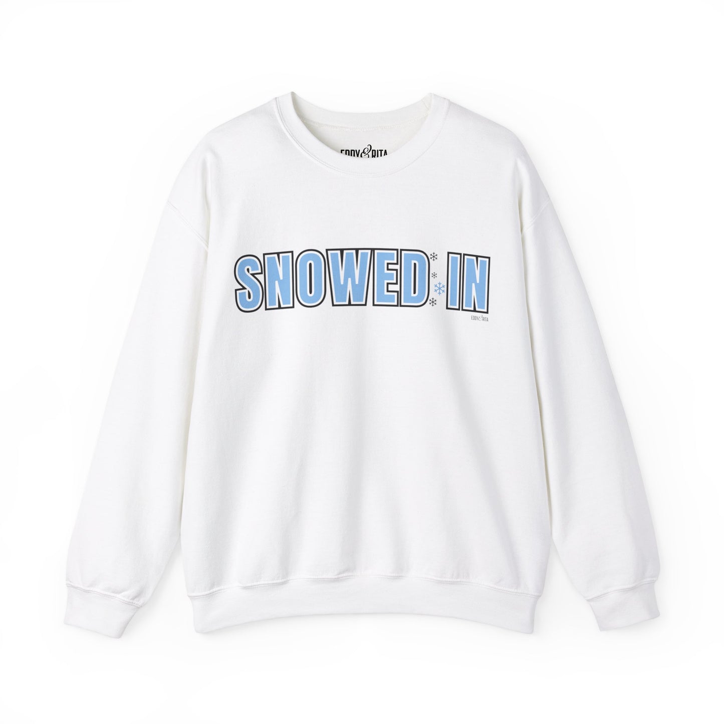 Women's Heavy Sweatshirt – "Snowed In" Cozy Winter Graphic Sweatshirt