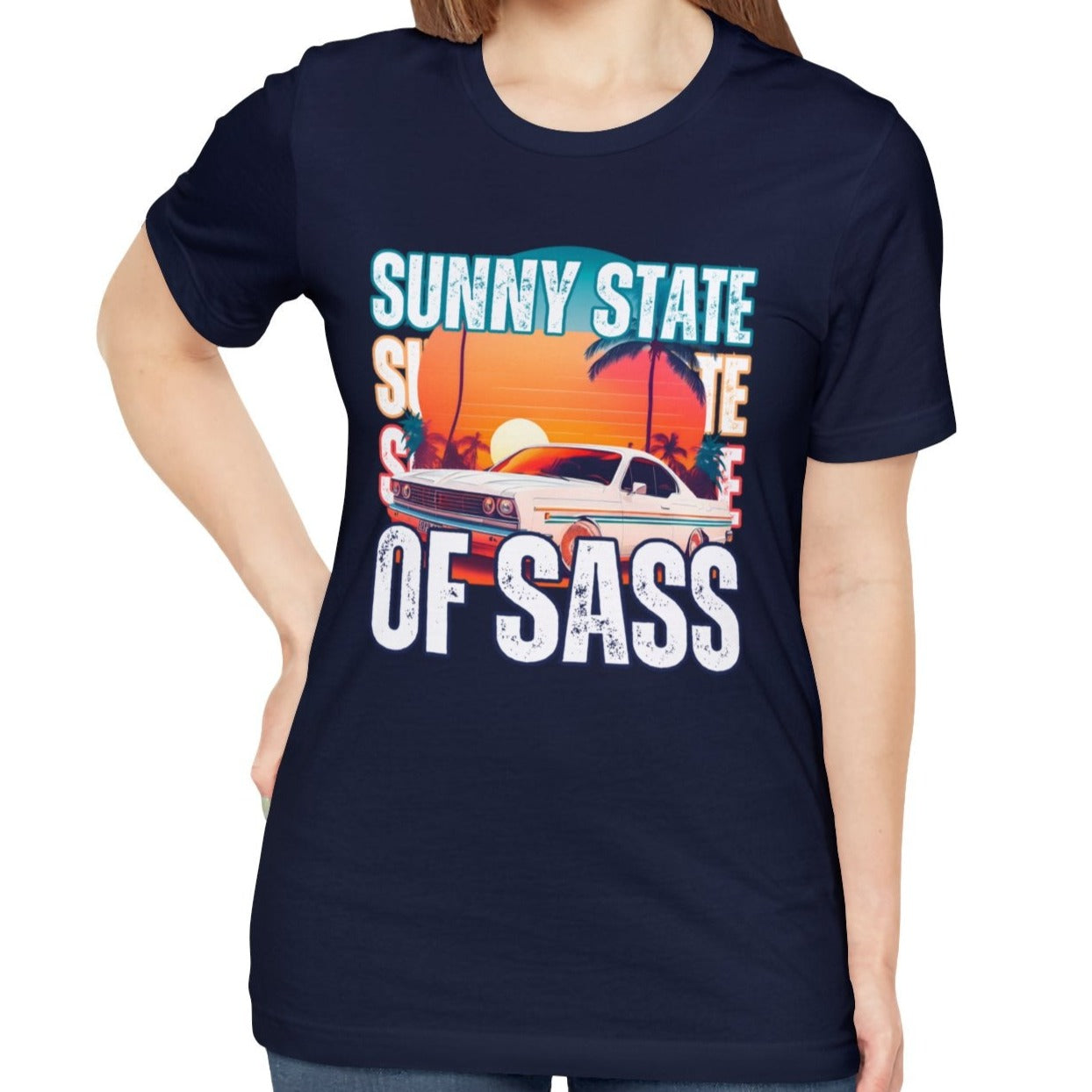 Sunny State of Sass Retro Car Women's Bella Canvas T-shirt - Eddy and Rita