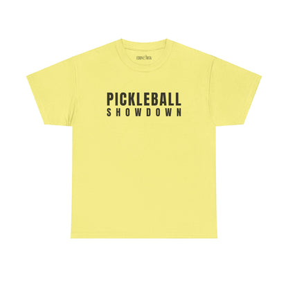 Eddy and Rita Unisex Heavy Cotton T-Shirt - "Pickleball Showdown" Graphic Tee for Sports Enthusiasts