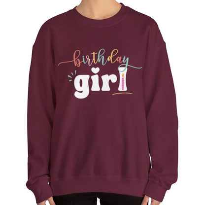 Celebrate in Style: Women's Birthday Girl Pullover Sweatshirt - Eddy and Rita