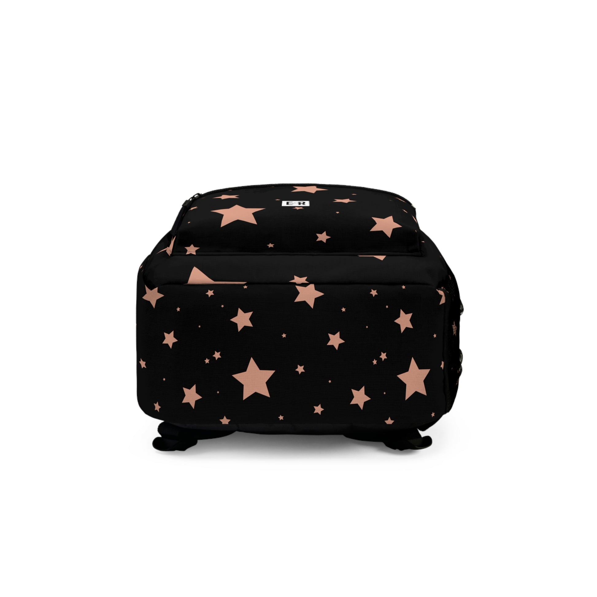 Eddy and Rita Women's Blush Pink Stars on Black Backpack - Premium Designer Bag