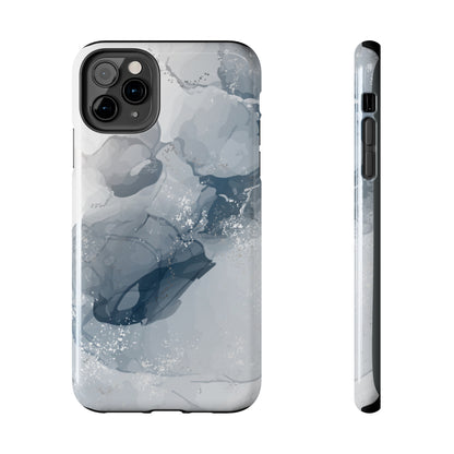 Gray and White Marble Pattern Cell Phone Case - Elegant and Sleek Device Cover