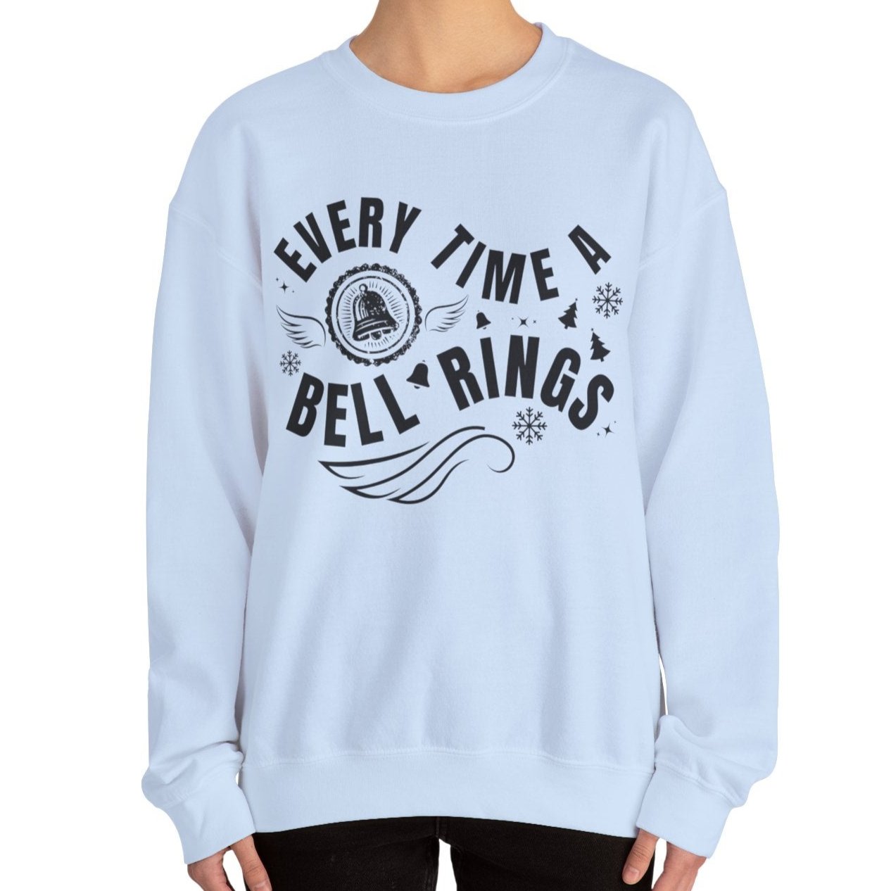 Women's Heavy Sweatshirt – "Every Time a Bell Rings" Christmas Graphic Sweatshirt