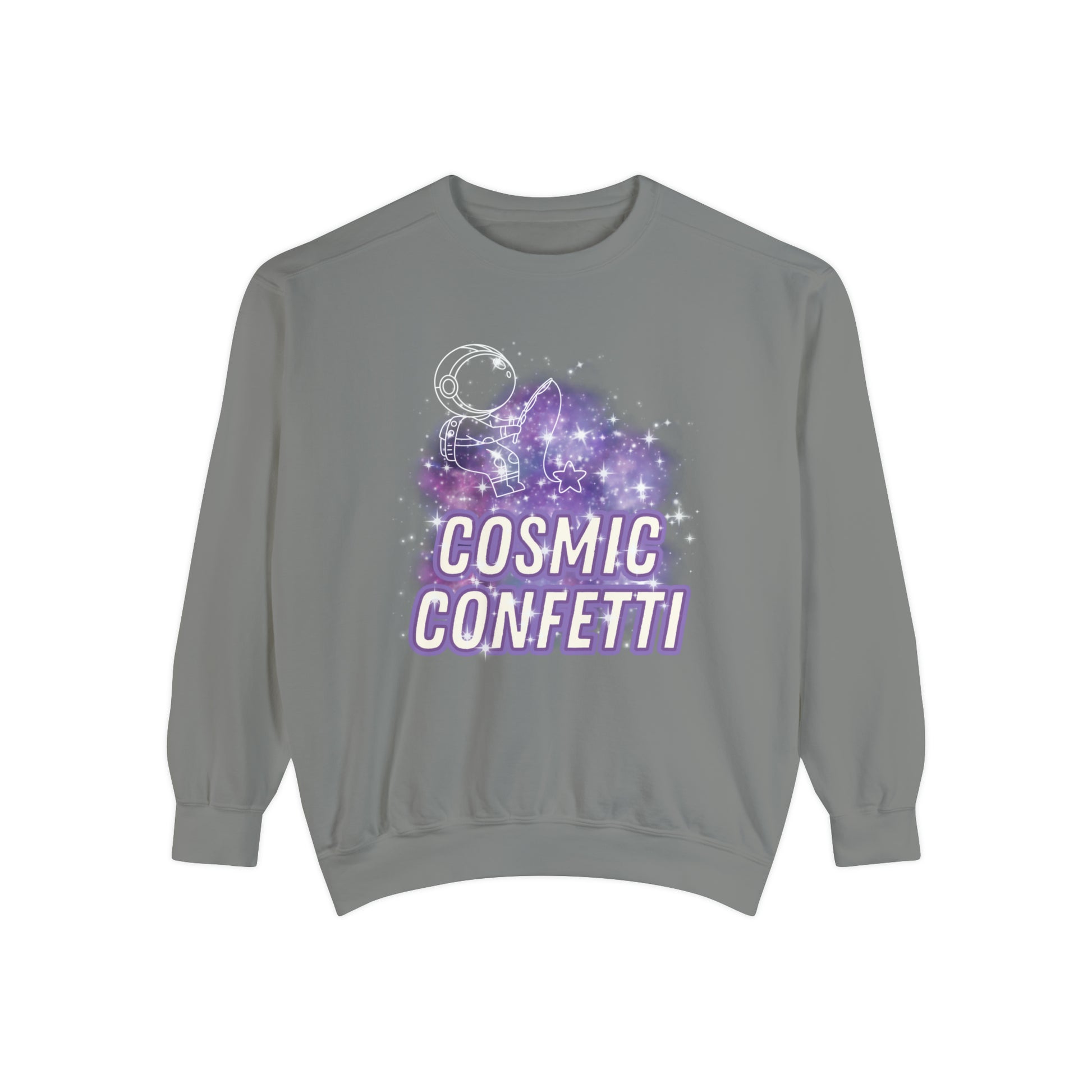 Cosmic Confetti Women's Comfort Colors Sweatshirt - Cozy and Unique - Eddy and Rita