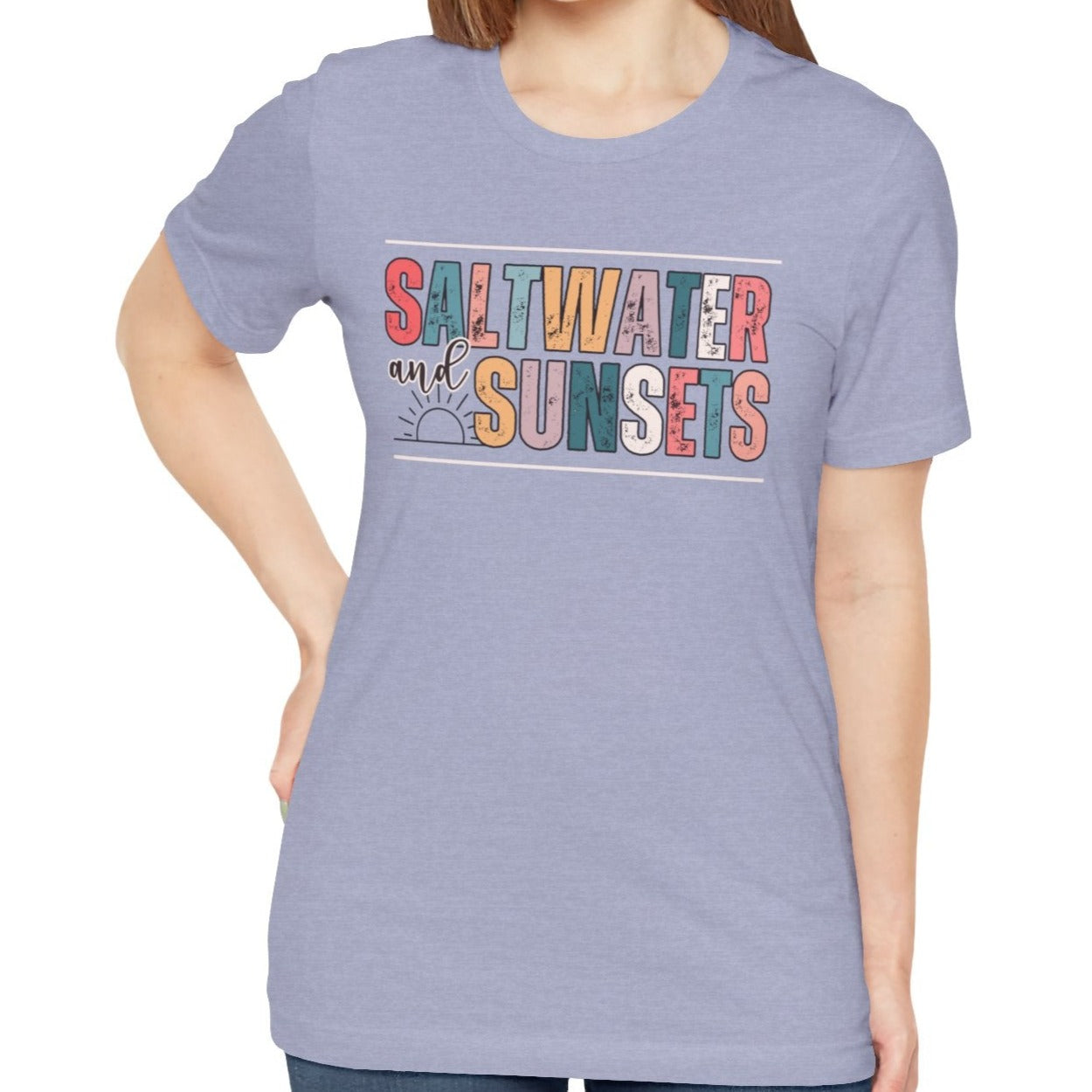 Saltwater and Sunsets Women's Bella Canvas T-Shirt - Eddy and Rita