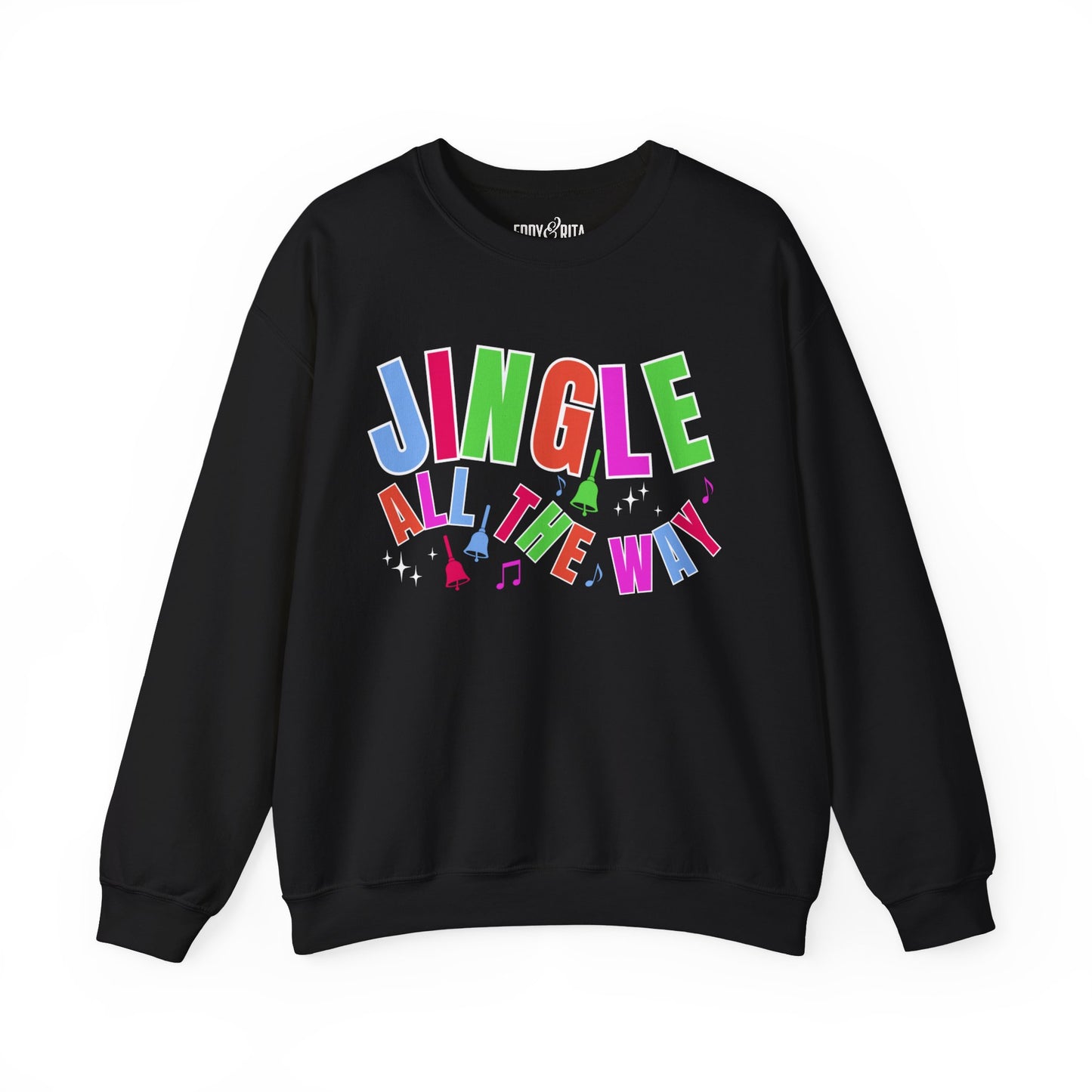 Women's Heavy Sweatshirt – "Jingle All The Way" Festive Christmas Graphic Sweatshirt