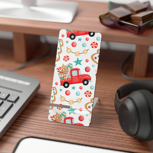 Mobile Display Stand for iPhone – Festive Christmas Truck Design | Perfect Holiday Stocking Stuffer