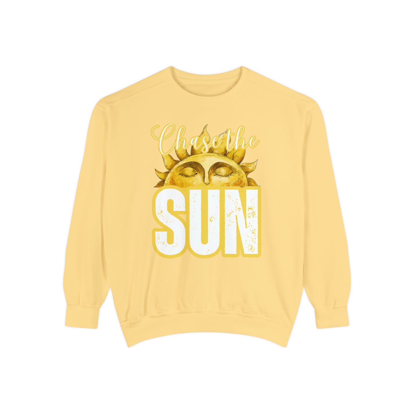 Chase the Sun Women's Comfort Colors Sweatshirt - Cozy and Inspirational - Eddy and Rita