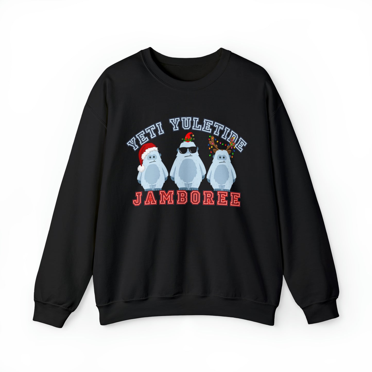 Yeti Yuletide Jamboree: Festive Women's Sweatshirt with Christmas Yetis - Eddy and Rita