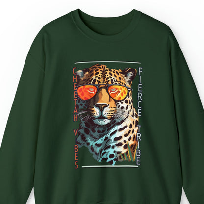 Cheetah Vibes: Join the Fierce Tribe Women's Sweatshirt - Eddy and Rita