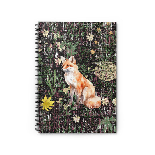 Fox in Bloom: Ruled Spiral Notebook with Adorable Fox and Floral Harmony - Eddy and Rita