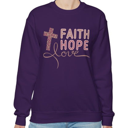 Faith Hope Love Women's Sweatshirt: Inspirational Style - Eddy and Rita