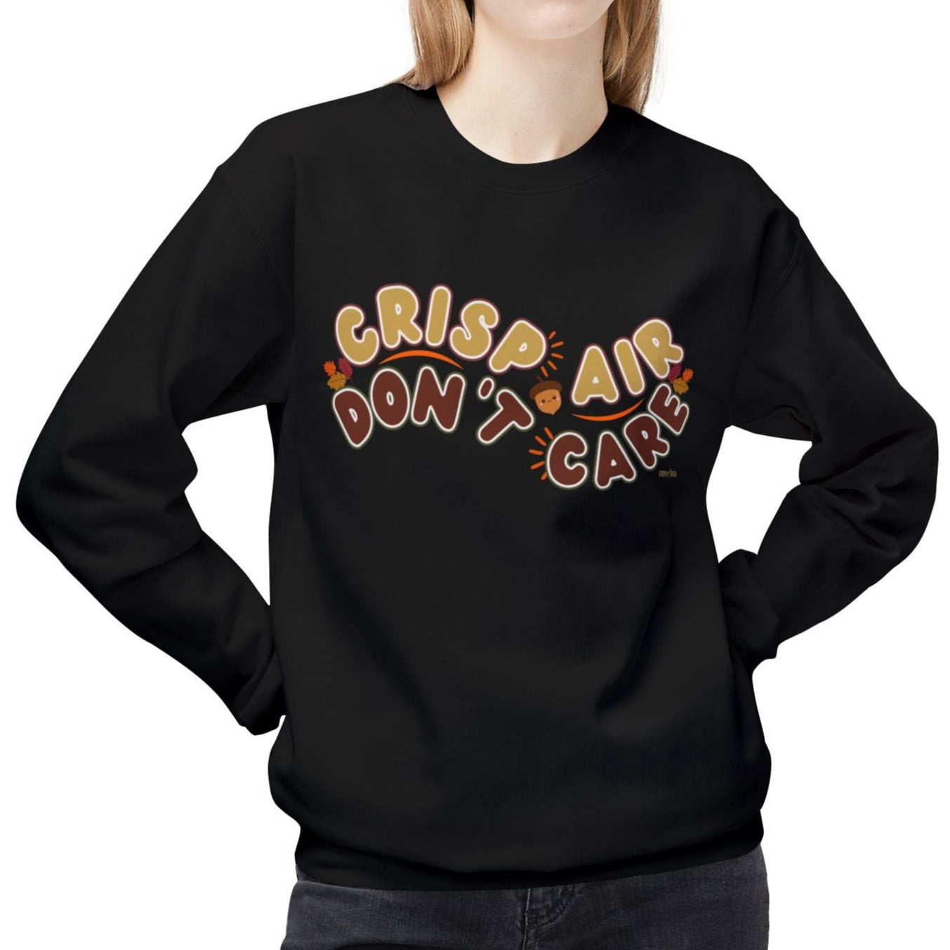 Eddy and Rita Women's Midweight Sweatshirt - "Crisp Air, Don't Care" Fall Graphic Pullover