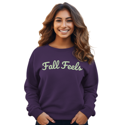 Eddy and Rita Women's Heavy Sweatshirt - "Fall Feels" Cozy Autumn Pullover Model