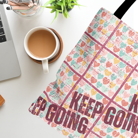 Keep Going: Women's Motivational Small Tote Bag for Everyday Inspiration - Eddy and Rita