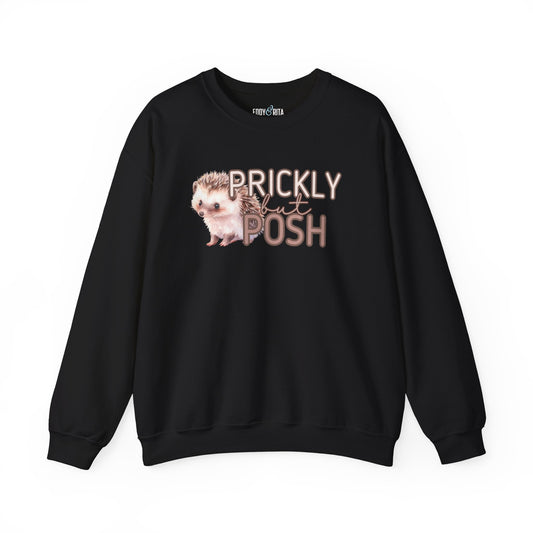 Hedgehog Chic: 'Prickly but Posh' Women's Sweatshirt - Eddy and Rita