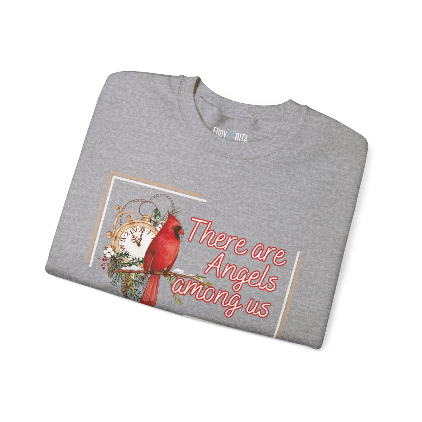 Cardinal Spirit: 'There Are Angels Among Us' Women's Sweatshirt - Eddy and Rita