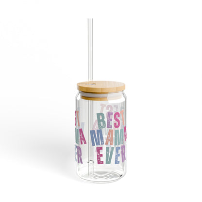 Best Mama Ever 16 oz Sipper Glass with Lid - Eddy and Rita