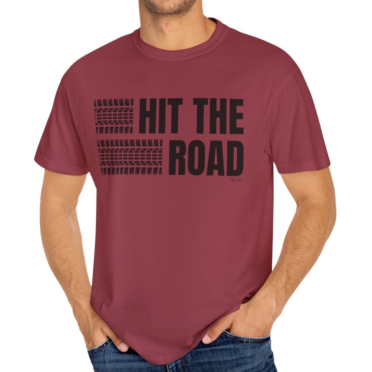 Eddy and Rita Men's Comfort Colors Lightweight T-Shirt - "Hit the Road" Graphic Tee