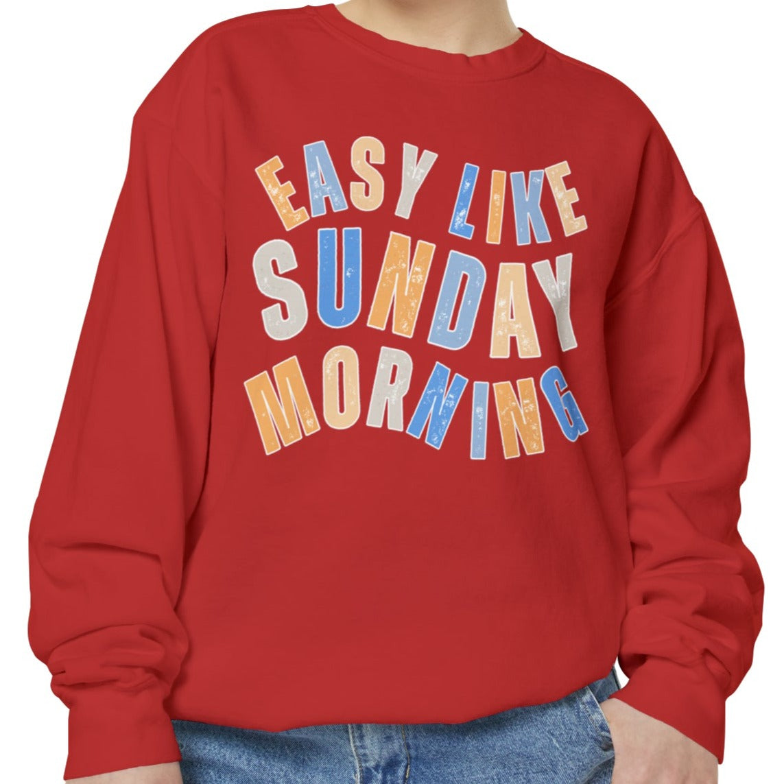 Easy Like Sunday Morning Cozy Comfort Colors Women's Sweatshirt - Relax in Style - Eddy and Rita