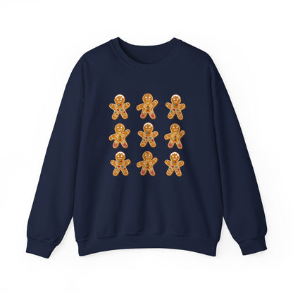 Women's Heavy Sweatshirt – "Gingerbread Cookie" Festive Holiday Graphic Sweatshirt