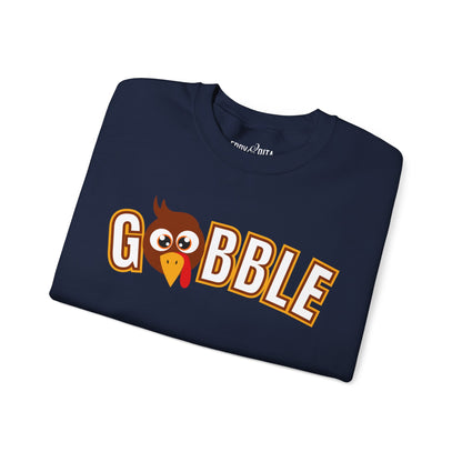 Women's Heavy Sweatshirt – "Gobble, Gobble, Gobble" Fun Thanksgiving Graphic Sweatshirt