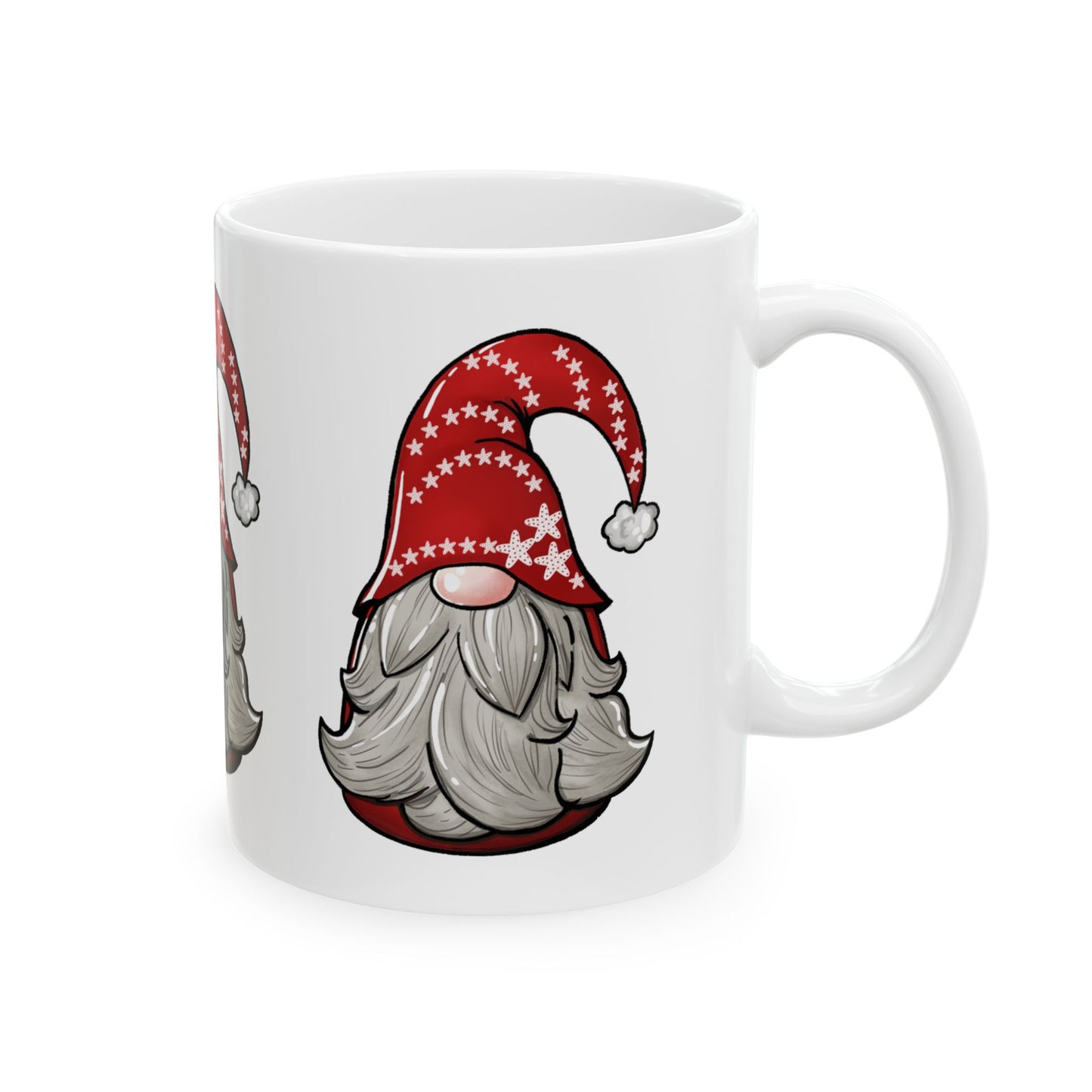 11 oz Ceramic Mug – Holiday Gnome Design | Festive and Cozy Christmas Coffee Cup