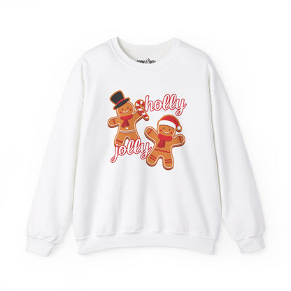 Women’s Heavy Sweatshirt – Holly Jolly Gingerbread Design | Cozy and Festive Holiday Fashion