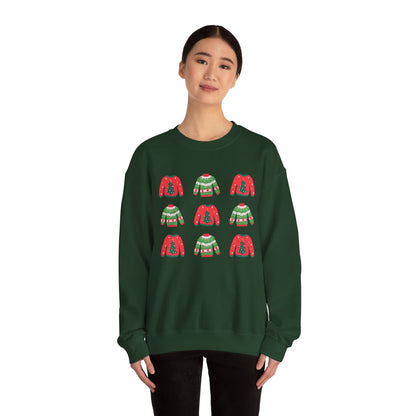 Women's Heavy Sweatshirt – "Festive Christmas Sweaters" Fun Holiday Graphic Sweatshirt