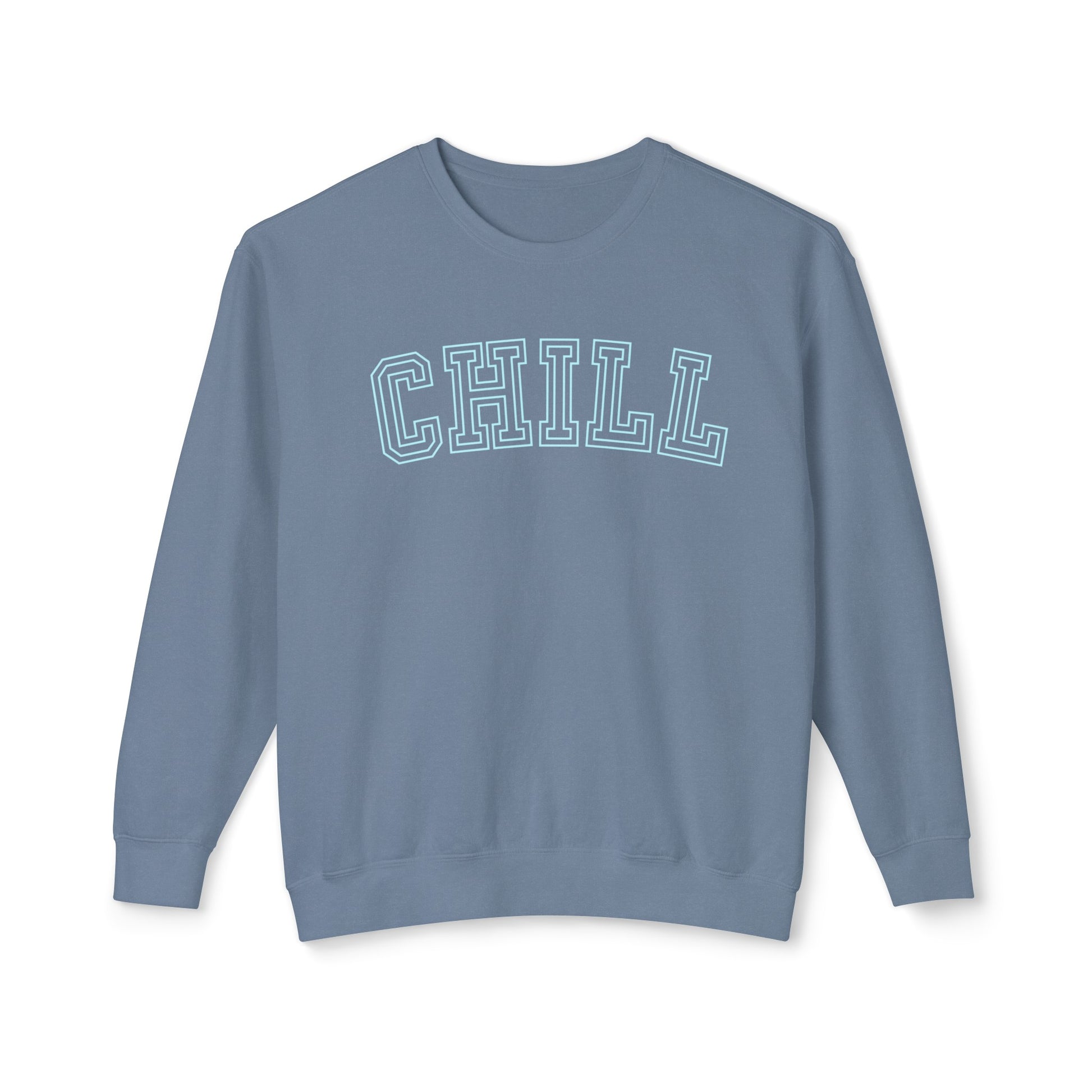 Eddy and Rita Women's Comfort Colors Lightweight Sweatshirt - "Chill" Relaxed Graphic Pullover