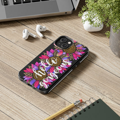 Hello Gorgeous Pink Purple Leopard Sunflowers iPhone Case - Stylish Floral Protective Cover