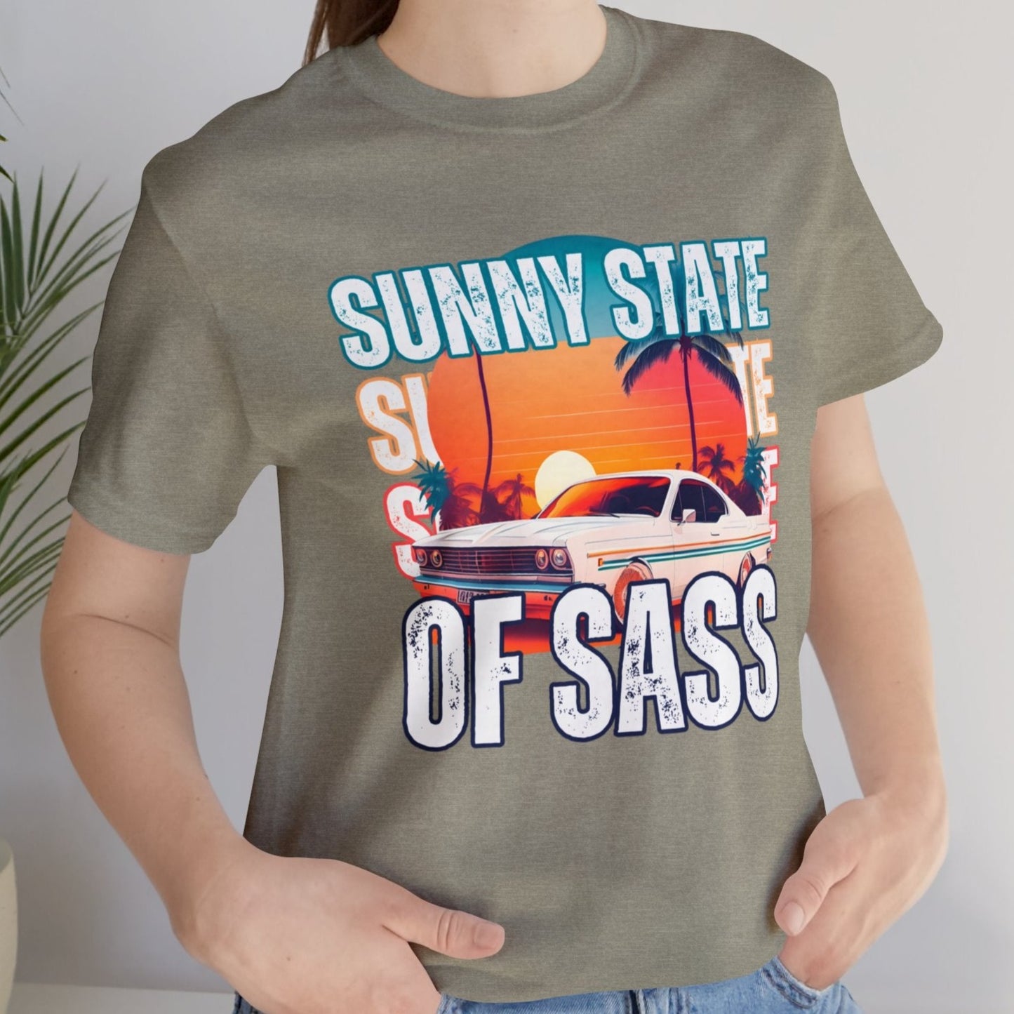 Sunny State of Sass Retro Car Women's Bella Canvas T-shirt - Eddy and Rita