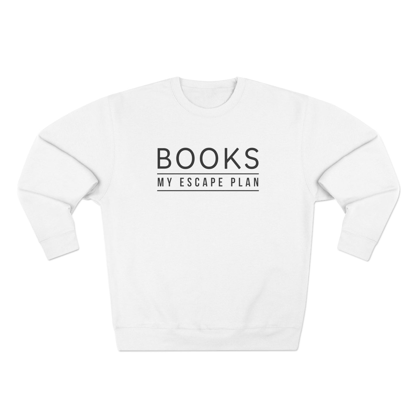 Books My Escape Plan Unisex Crewneck Sweatshirt - Cozy Literary Gift for Book Lovers