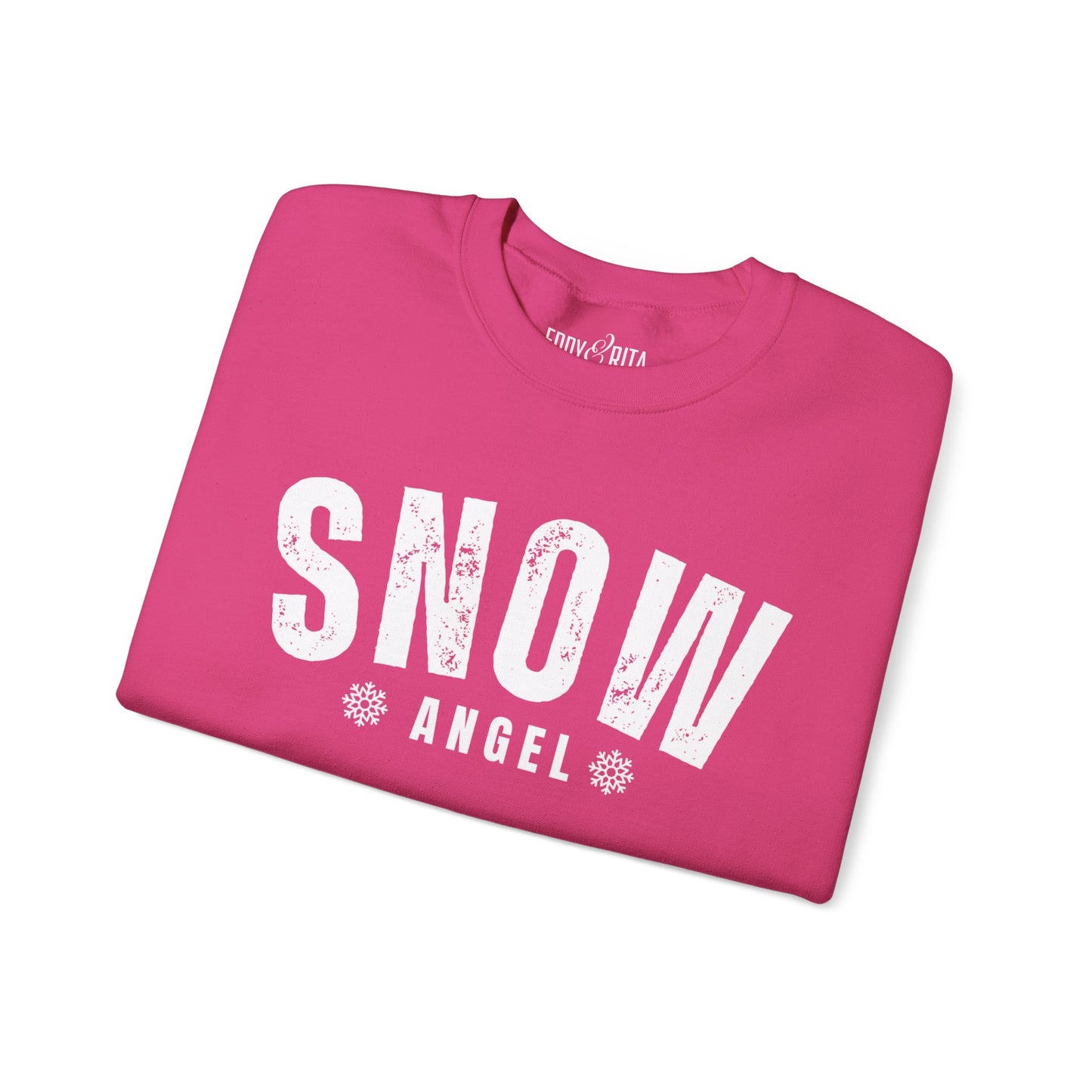 Women's Heavy Sweatshirt – "Snow Angel" Cozy Winter Graphic Sweatshirt