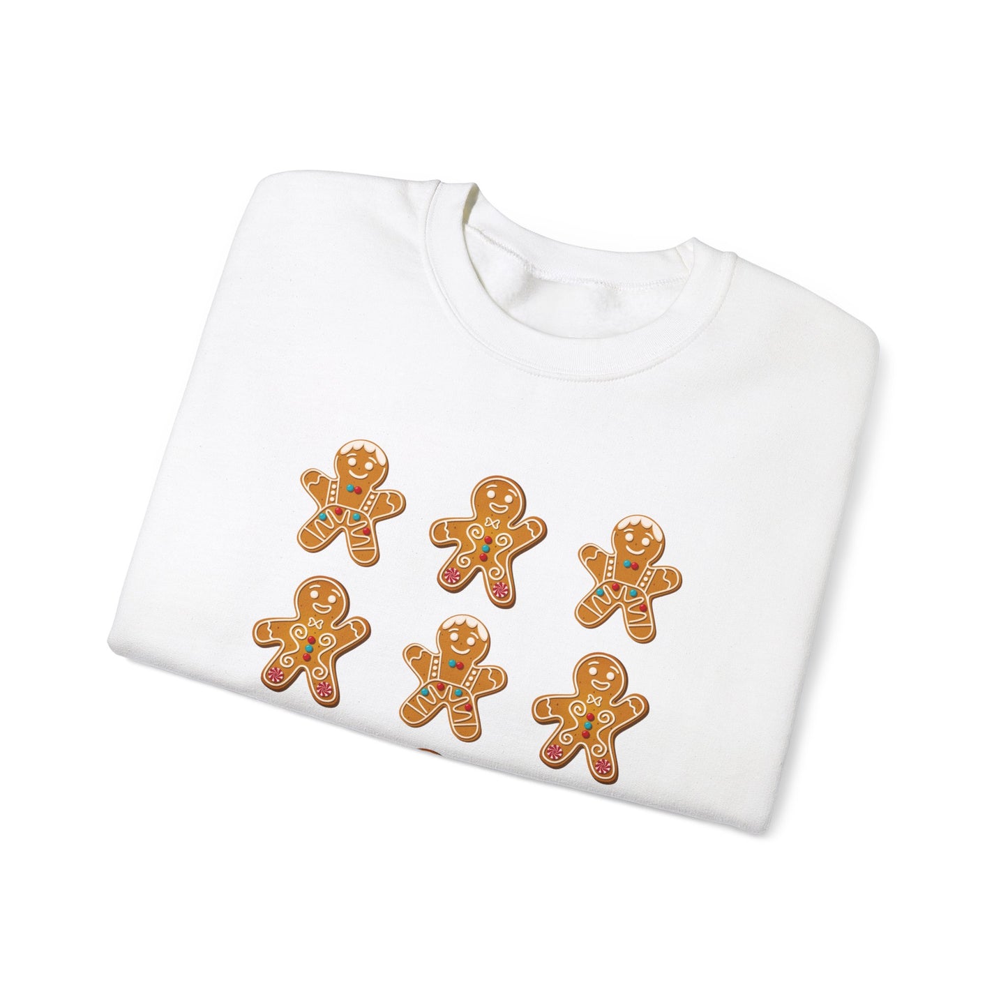 Women's Heavy Sweatshirt – "Gingerbread Cookie" Festive Holiday Graphic Sweatshirt