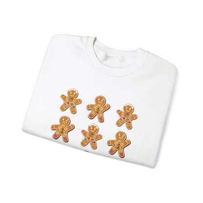 Women's Heavy Sweatshirt – "Gingerbread Cookie" Festive Holiday Graphic Sweatshirt