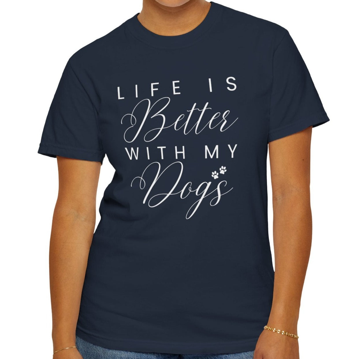 Life is Better with My Dogs Comfort Colors Women's Tee - Cozy Canine Style - Eddy and Rita