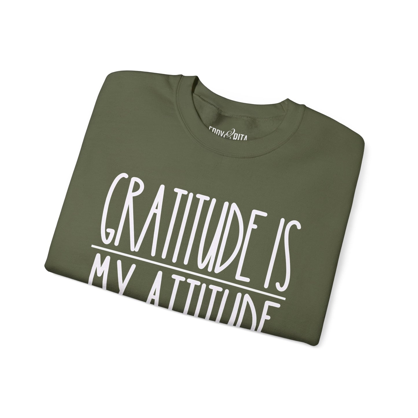 Women’s Heavy Sweatshirt – “Gratitude is My Attitude” | Cozy and Inspirational Pullover for Everyday Positivity