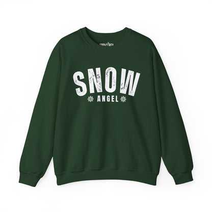 Women's Heavy Sweatshirt – "Snow Angel" Cozy Winter Graphic Sweatshirt