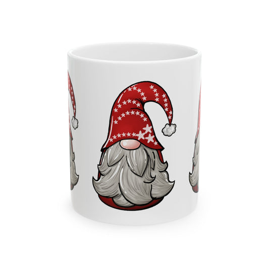 11 oz Ceramic Mug – Holiday Gnome Design | Festive and Cozy Christmas Coffee Cup