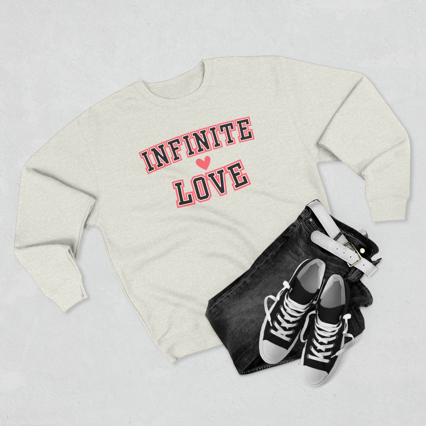 Women's Valentine's Day Graphic Sweatshirt – 'Infinite Love' Cozy Pullover – Romantic Gift for Her, Casual Holiday Outfit